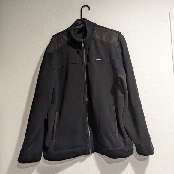 Calvin Klein Jeans Black Zip Up Jacket Mens XXL - Picture 1 of 13